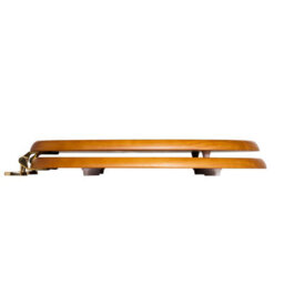 Croydex Antique Pine Effect Solid Wood Toilet Seat With Brass Hinges - thumbnail 5