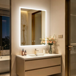 Luvodi 700X900mm Backlit Led Bathroom Mirrors, Anti-Fog, 3 Colors Light, Dimmable Smart Makeup Mirror With Touch Switch - thumbnail 7
