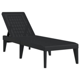 Berkfield Sun Lounger Anthracite 186X60X29 Cm Pp - thumbnail 2