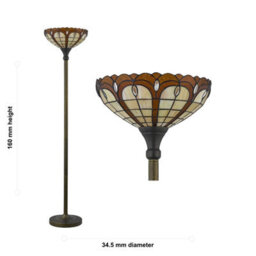 First Choice Lighting Winchester - Tiffany 169Cm Uplighter Floor Lamp - thumbnail 8