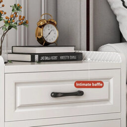 3 Drawers Bedside Cabinet Classic  Nightstand - Wooden Bedroom Storage Furniture - thumbnail 3