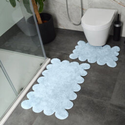 Allure Bath Fashions Two Piece Scallop Bath Mat Set - Baby Blue - thumbnail 2