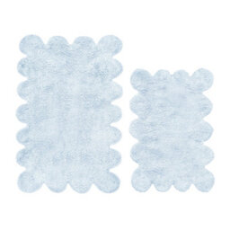 Allure Bath Fashions Two Piece Scallop Bath Mat Set - Baby Blue - thumbnail 1