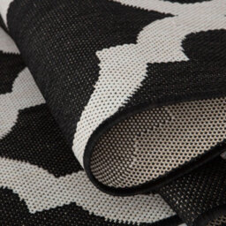The Rugs Ecology Collection Outdoor Patio Garden Rug Black Trellis Design Weatherproof Jet Washable 400Bl - thumbnail 4