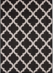The Rugs Ecology Collection Outdoor Patio Garden Rug Black Trellis Design Weatherproof Jet Washable 400Bl - thumbnail 2