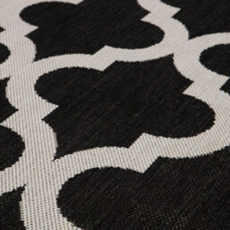 The Rugs Ecology Collection Outdoor Patio Garden Rug Black Trellis Design Weatherproof Jet Washable 400Bl - thumbnail 3