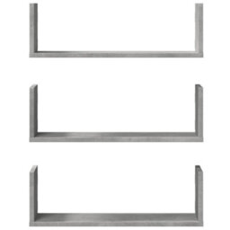 Berkfield Wall Shelves 3 Pcs Concrete Grey 58X18X18 Cm Engineered Wood - thumbnail 4
