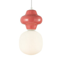 Luminosa Lighting Luminosa Latera Large Slim Pendant Ceiling Light Dark Red, Matt White - thumbnail 4