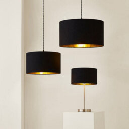 Valuelights Reni Black & Gold Inner Drum Ceiling Lamp Shade (D)35Cm - thumbnail 6