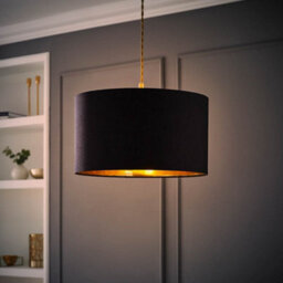 Valuelights Reni Black & Gold Inner Drum Ceiling Lamp Shade (D)35Cm - thumbnail 2