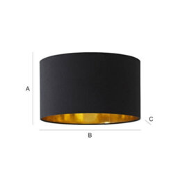 Valuelights Reni Black & Gold Inner Drum Ceiling Lamp Shade (D)35Cm - thumbnail 9