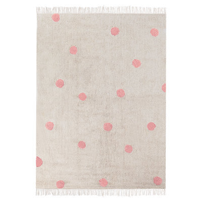 Beliani Kids Rug Dardere Pink 140 X 200 Cm Cotton - image 1