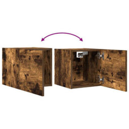 Berkfield Classic Wall Mounted Tv Cabinet Smoked Oak 30.5X30X30 Cm - thumbnail 8