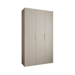 Arte Elegant Cashmere Como Iv Hinged Door Wardrobe H2460mm W1400mm D500mm, Three Doors, Eleven Shelves, Two Hanging Rails, Gold Handles - thumbnail 1