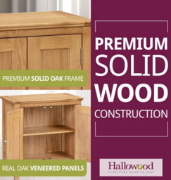 Hallowood Furniture Hereford Oak Small Cupboard - thumbnail 4