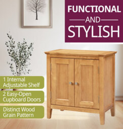 Hallowood Furniture Hereford Oak Small Cupboard - thumbnail 5