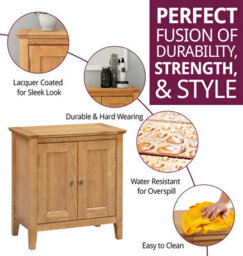 Hallowood Furniture Hereford Oak Small Cupboard - thumbnail 2