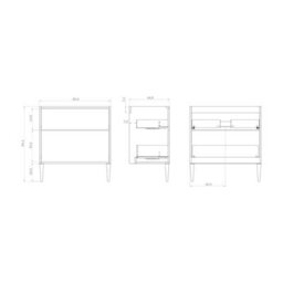 Banyetti Krafter Noir 800mm Exotic Walnut Wall Hung Vanity Unit 800mm - thumbnail 5