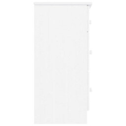 Berkfield Chest Of Drawers Alta White 112X35X73 Cm Solid Wood Pine - thumbnail 5