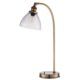 Anson Lighting Pampa Table Light Finished In Antique Brass Plate And Clear Glass - thumbnail 2