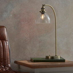 Anson Lighting Pampa Table Light Finished In Antique Brass Plate And Clear Glass - thumbnail 1