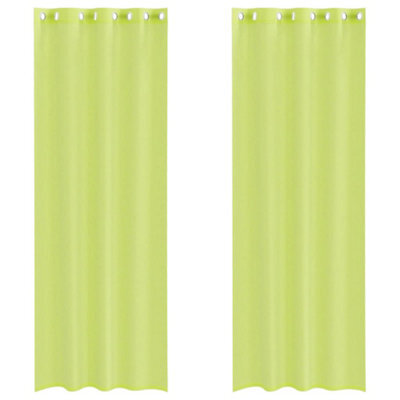 Berkfield Durable Voile Curtains With Grommets 2 Pcs Apple Green 140X300 Cm