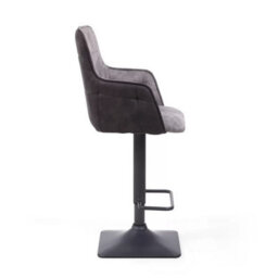 Xample Orion Light Grey Fabric Bar Stools - 2 Pack Twin-Tone Adjustable Counter Chairs With Steel Base & Footrest, Height 98Cm - thumbnail 4