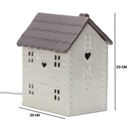 Ceramic House Table Lamp Cream Base With White Roof Soft Warm Light Practical And Energy Saving - thumbnail 7