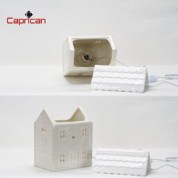Ceramic House Table Lamp Cream Base With White Roof Soft Warm Light Practical And Energy Saving - thumbnail 3