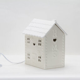 Ceramic House Table Lamp Cream Base With White Roof Soft Warm Light Practical And Energy Saving - thumbnail 6