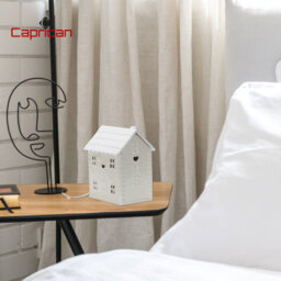 Ceramic House Table Lamp Cream Base With White Roof Soft Warm Light Practical And Energy Saving - thumbnail 5