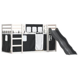 Berkfield Bunk Bed Without Mattress With Slide White And Black 90X190 Cm Single - thumbnail 3