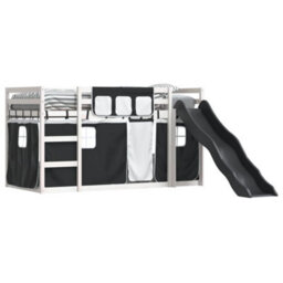 Berkfield Bunk Bed Without Mattress With Slide White And Black 90X190 Cm Single - thumbnail 4