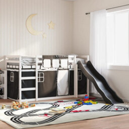 Berkfield Bunk Bed Without Mattress With Slide White And Black 90X190 Cm Single - thumbnail 1