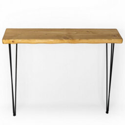 Toolty Rustic Handmade Console Table, Wall Mounted, 60Cm X 17.5Cm , Old Oak, 86.5Cm Legs, Handcrafted Vintage Style - thumbnail 3