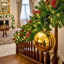 Shatchi 25Cm Dark Gold Glossy Christmas Bauble - Premium Bauble & Home Décor Ornament - thumbnail 2