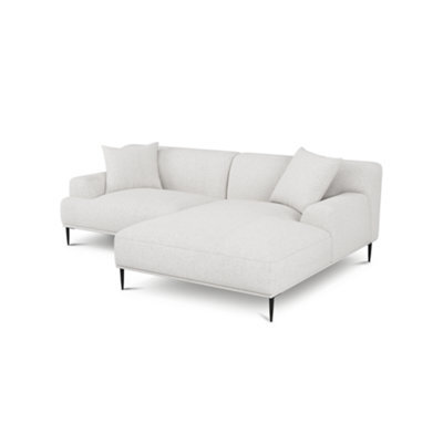 "Valencia Kotor Modern Fabric 94.5"" Right Chaise Sofa White Kiln Dried Wood Premium Fabric Extra Firm Cushion" - image 1