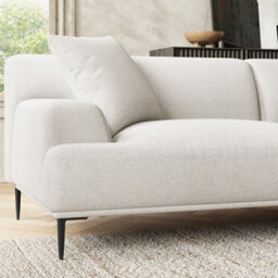 "Valencia Kotor Modern Fabric 94.5"" Right Chaise Sofa White Kiln Dried Wood Premium Fabric Extra Firm Cushion" - thumbnail 5