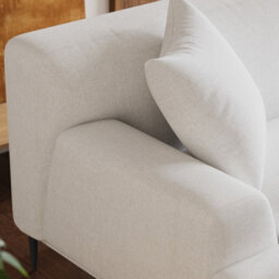 "Valencia Kotor Modern Fabric 94.5"" Right Chaise Sofa White Kiln Dried Wood Premium Fabric Extra Firm Cushion" - thumbnail 7