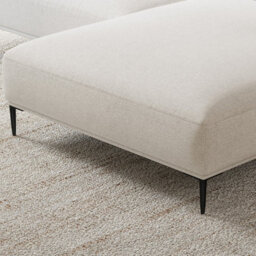 "Valencia Kotor Modern Fabric 94.5"" Right Chaise Sofa White Kiln Dried Wood Premium Fabric Extra Firm Cushion" - thumbnail 6