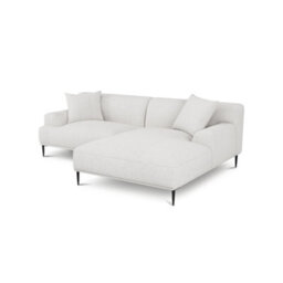 "Valencia Kotor Modern Fabric 94.5"" Right Chaise Sofa White Kiln Dried Wood Premium Fabric Extra Firm Cushion" - thumbnail 1