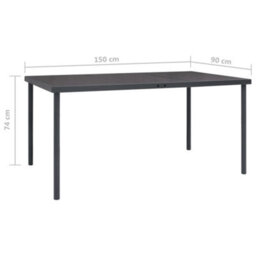 Berkfield Outdoor Dining Table Anthracite 150X90X74 Cm Steel - thumbnail 6