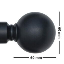 A.unique Home Plain Round Ball Metal Extendable Curtain Pole With Rings And Fittings (25/28mm) - Matte Black, 70Cm - 120Cm  Approx - thumbnail 2