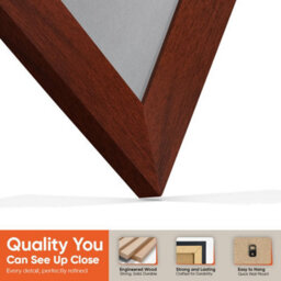 "AK Frames 25X17"" Rose Wood Modern Vinyl Record Frame With Mid Grey Mount For 12 Inch Lp Cover & Disc - Overlapped Design" - thumbnail 3