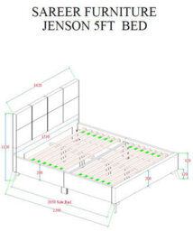 Sareer Furniture Jenson Bed, Bed In A Box, Contemporary Light Grey Upholstered Velvet Bed Frame With Headboard - thumbnail 8