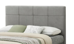Sareer Furniture Jenson Bed, Bed In A Box, Contemporary Light Grey Upholstered Velvet Bed Frame With Headboard - thumbnail 4