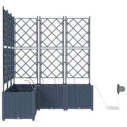 Berkfield Modern Garden Planters Grey 80 X 80 X 142 Cm Steel - thumbnail 5