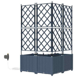 Berkfield Modern Garden Planters Grey 80 X 80 X 142 Cm Steel - thumbnail 6