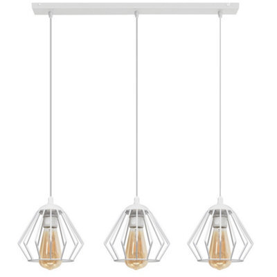 Luminosa Lighting Luminosa Agat Straight Bar Pendant Ceiling Light White 65Cm