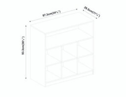 Urbn-Living Urbnliving Height 94Cm Wooden Wide Grey 7 Cube Bookcase With Multi Colour 6 Drawers Baskets Storage Unit Shelves - thumbnail 2